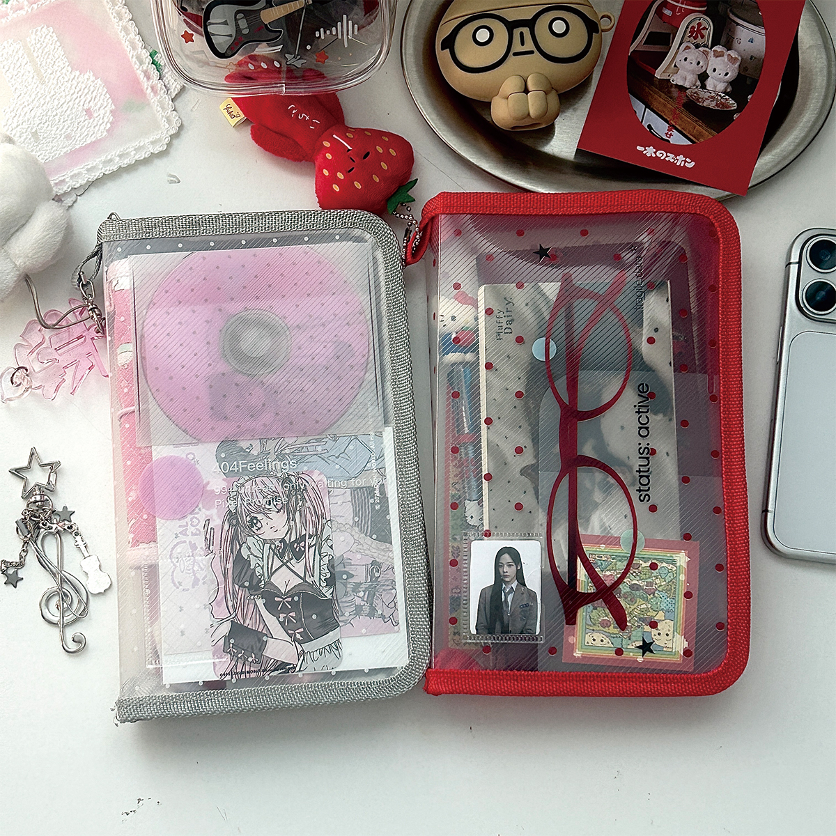 Portfolio Folder Zip - WAKAWAKA Cute PP Twill Zipper Pouch