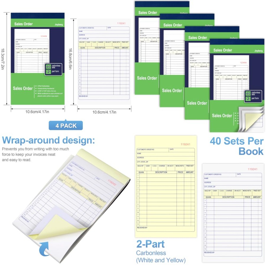 4 Pack Sales Order Book, 4.17i - Carbon Copy Book incelemesi ve fiyatı