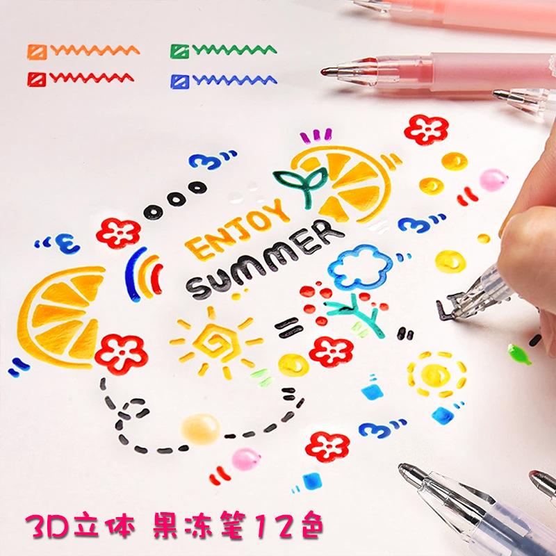3D Three-dimensional Jelly Pen - Gel Ink Pen Set incelemesi ve fiyatı