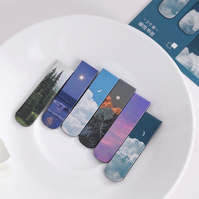 2Pcs Landscape Themed Magnetic - Bookmark Magnetic Clip incelemesi ve fiyatı