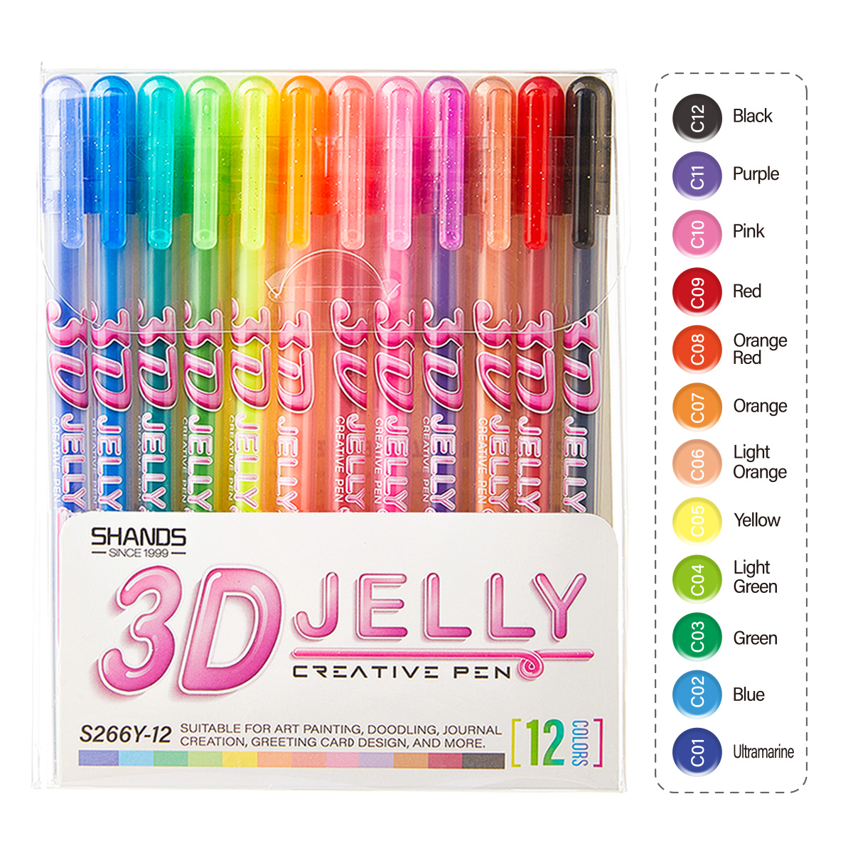 SHANDS 12PCS 3D Jelly Gel Pens - Gel Ink Pen Set incelemesi ve fiyatı