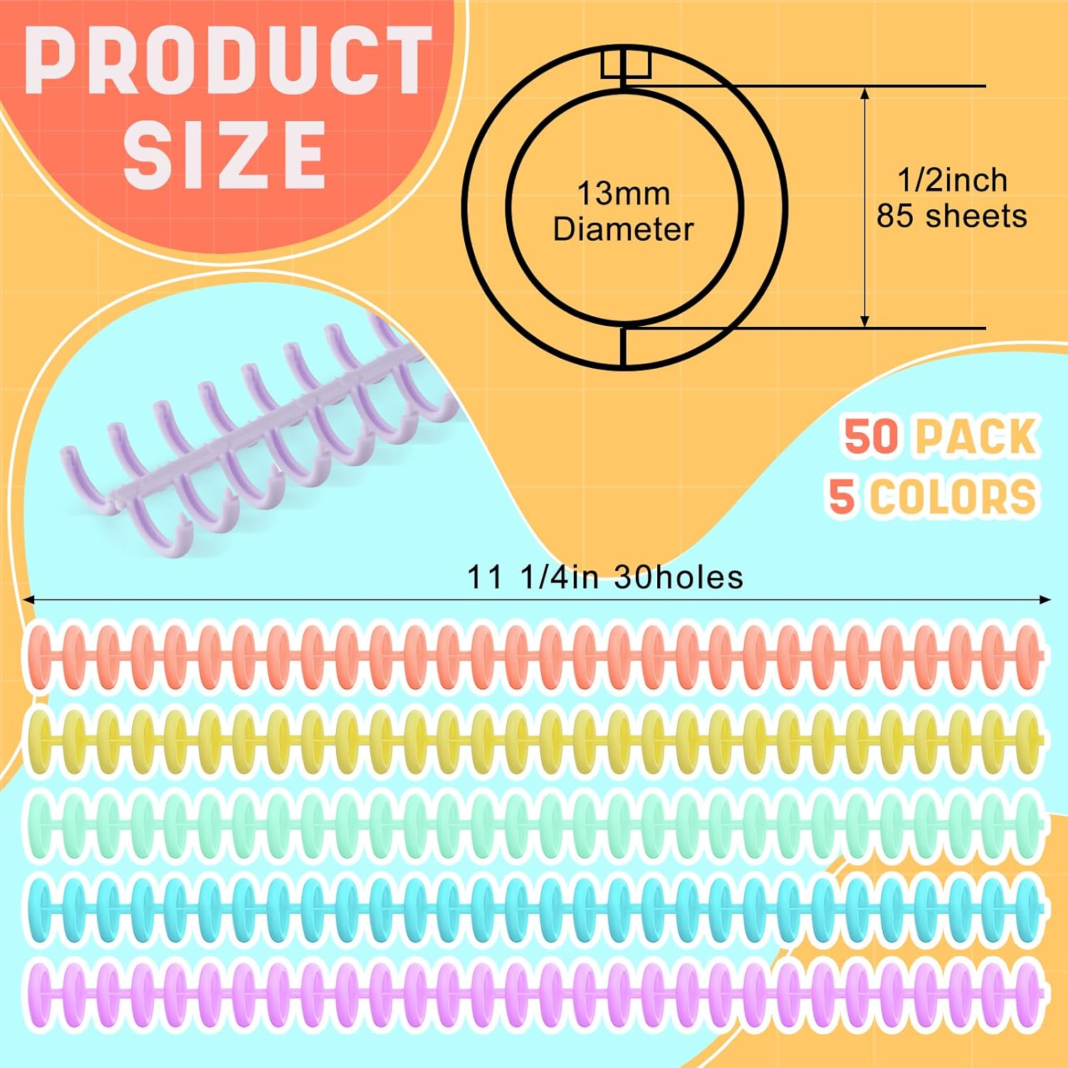 50 Pcs Comb Binding Spines 1/2 - Binding Comb Plastic incelemesi ve fiyatı