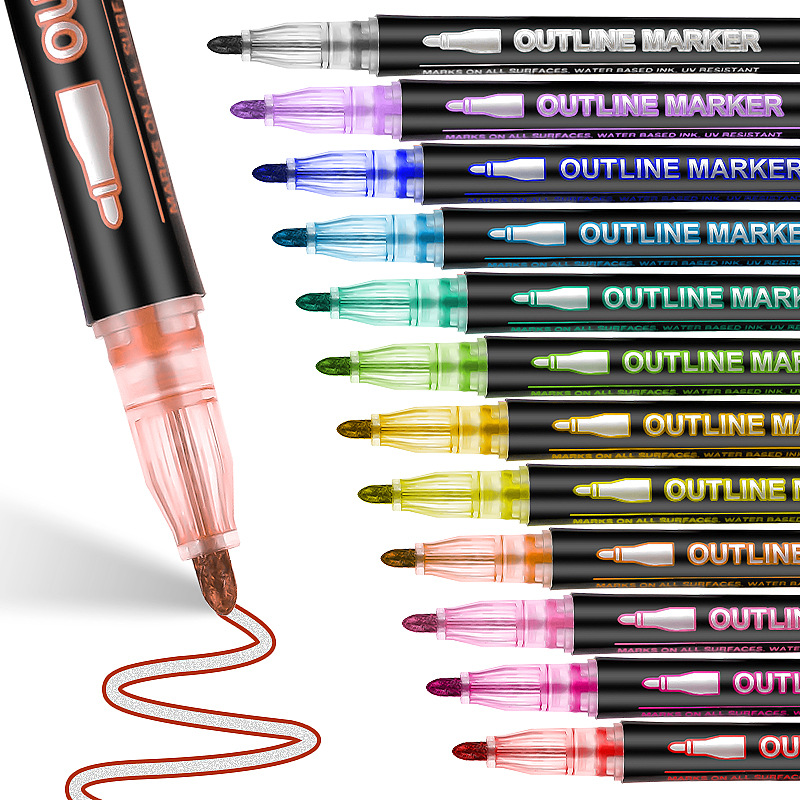 8-60 Color Double Line Outline - Highlighter Set Pastel incelemesi ve fiyatı