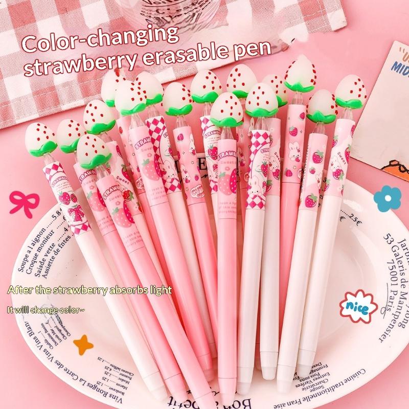 Strawberry Design Erasable Gel - Gel Ink Pen Set incelemesi ve fiyatı