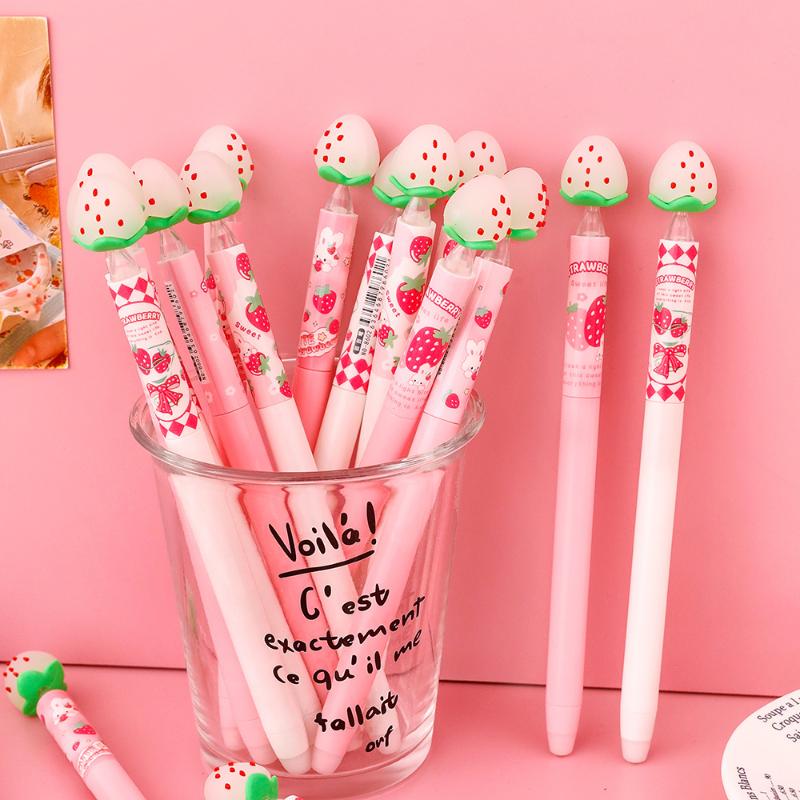 Strawberry Design Erasable Gel - Gel Ink Pen Set incelemesi ve fiyatı