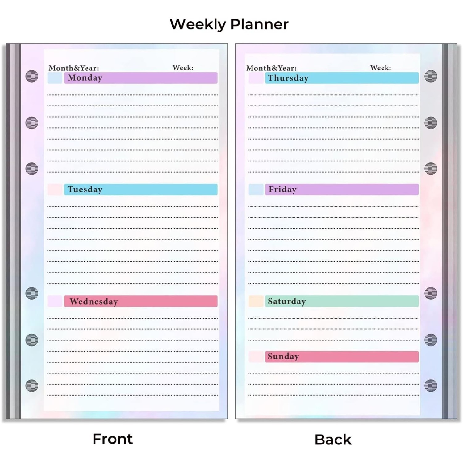 Set of 6-hole A6 binder refill - Planner Weekly Budget incelemesi ve fiyatı