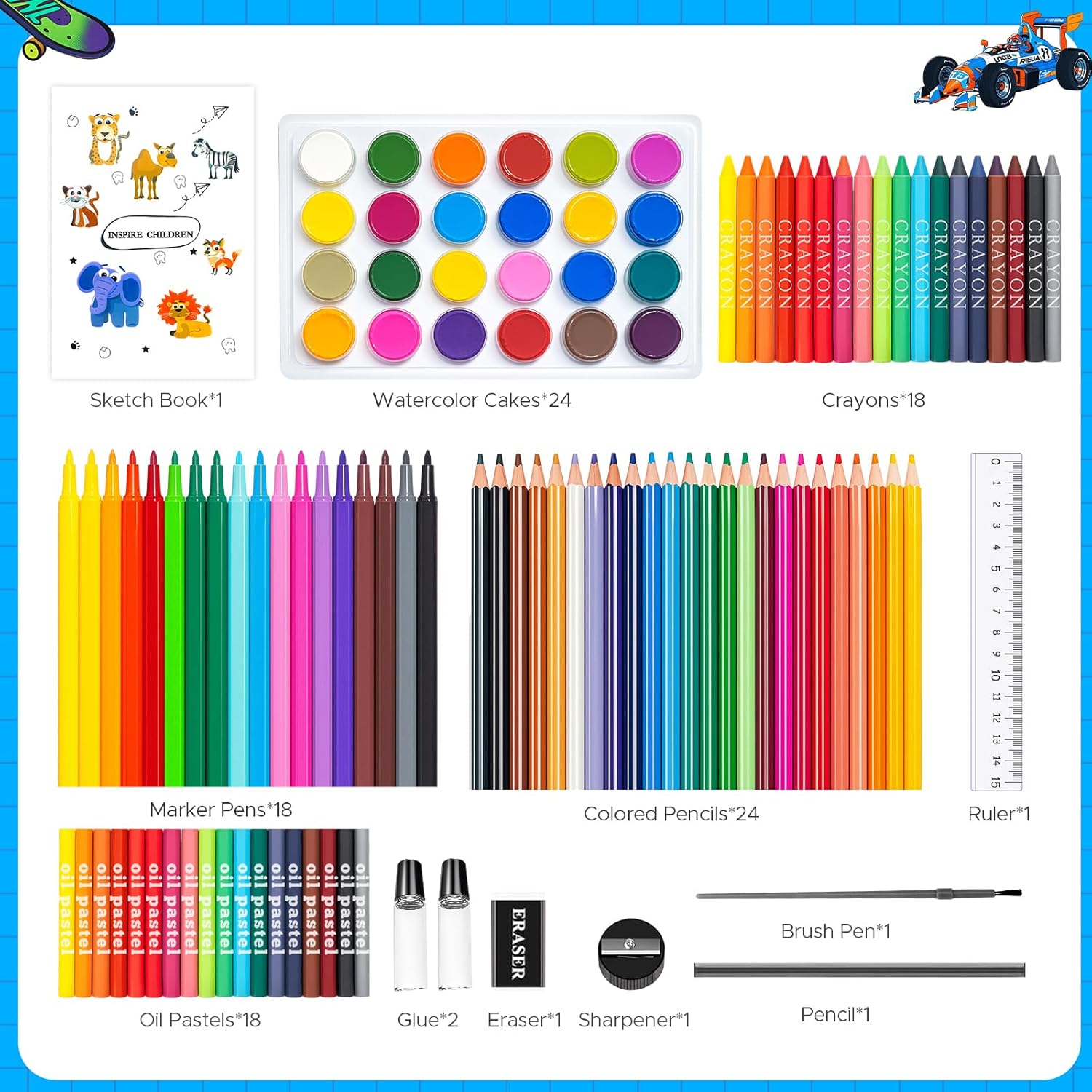 110PCS Arts & Crafts Supplies  - Highlighter Set Pastel incelemesi ve fiyatı