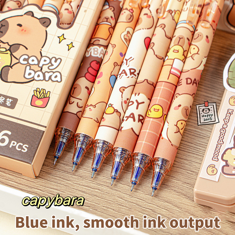 6Pcs Lovely Black and Blue Gel - Gel Ink Pen Set incelemesi ve fiyatı
