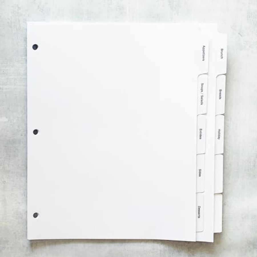 PRE-Printed Recipe Binder Inde - Index Tab Divider incelemesi ve fiyatı