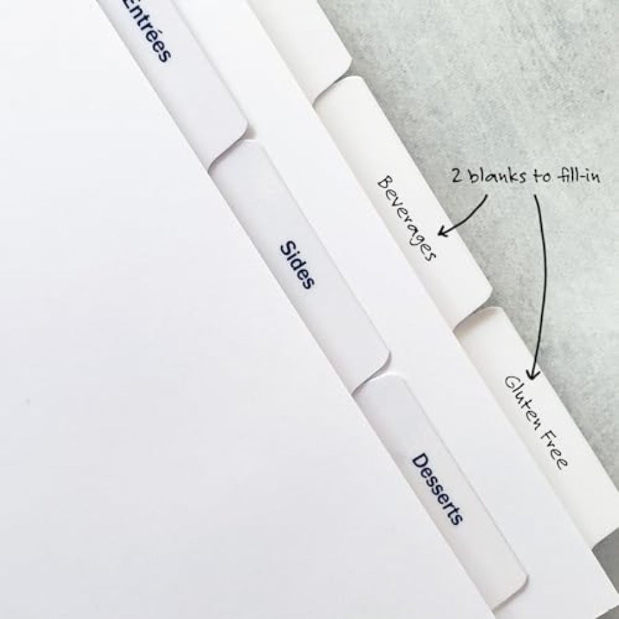 PRE-Printed Recipe Binder Inde - Index Tab Divider incelemesi ve fiyatı