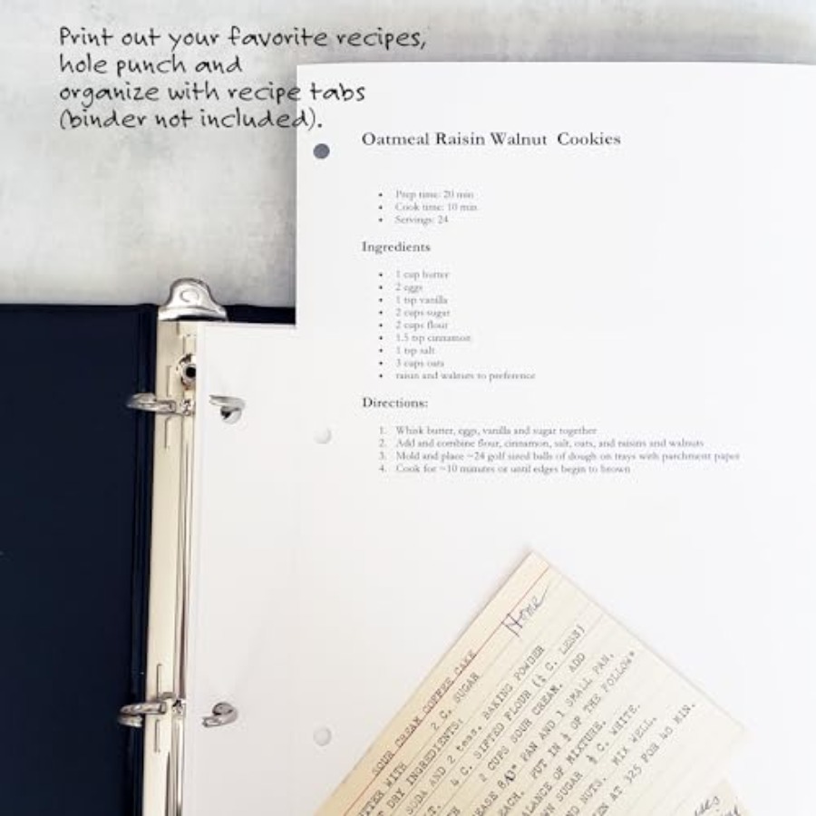 PRE-Printed Recipe Binder Inde - Index Tab Divider incelemesi ve fiyatı
