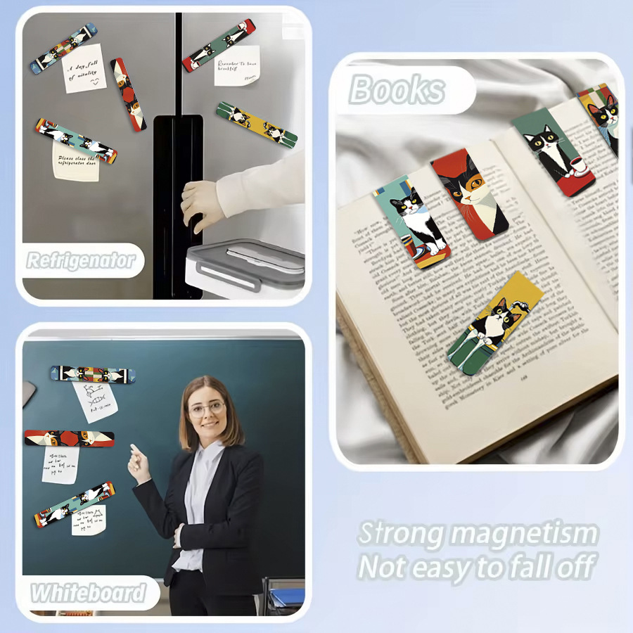 5Pcs/Set Cute Cat Magnetic Boo - Bookmark Magnetic Clip incelemesi ve fiyatı