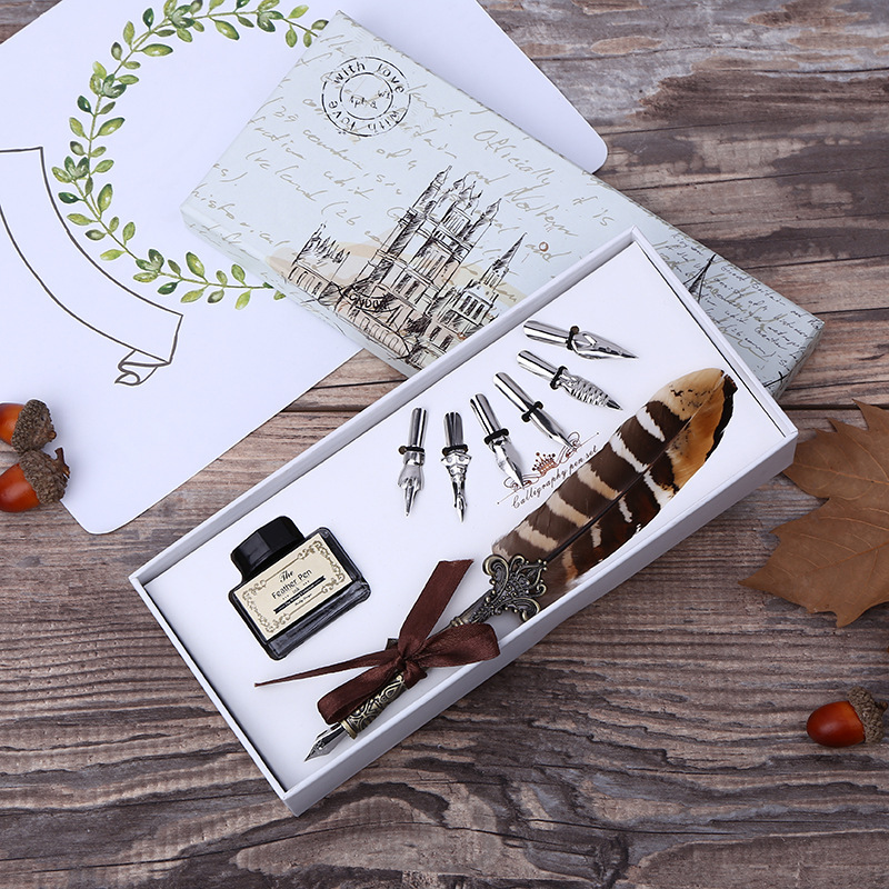 Retro Feather Dip Pen Writing  - Fountain Pen Ink incelemesi ve fiyatı