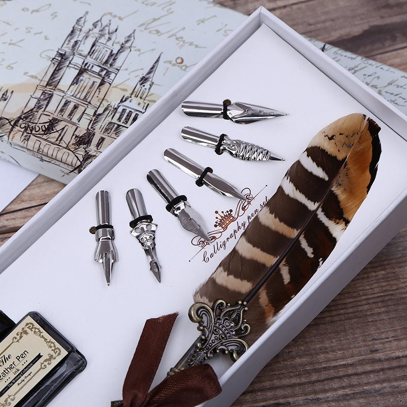 Retro Feather Dip Pen Writing  - Fountain Pen Ink incelemesi ve fiyatı