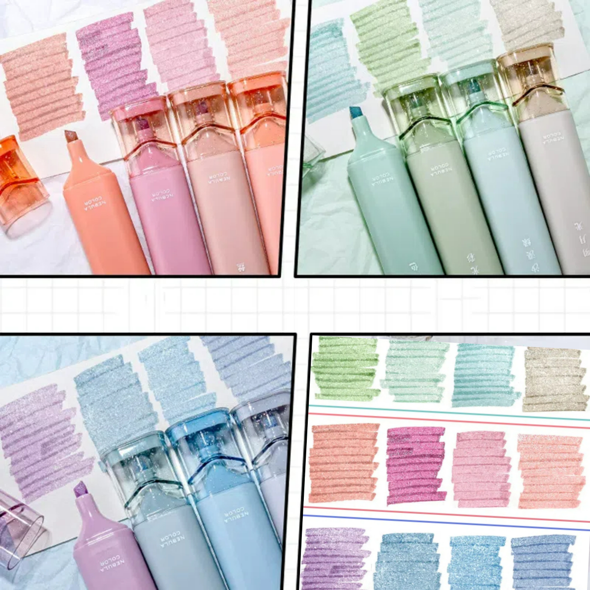 4pcs Glitter Color Shiny Pens  - Highlighter Set Pastel incelemesi ve fiyatı
