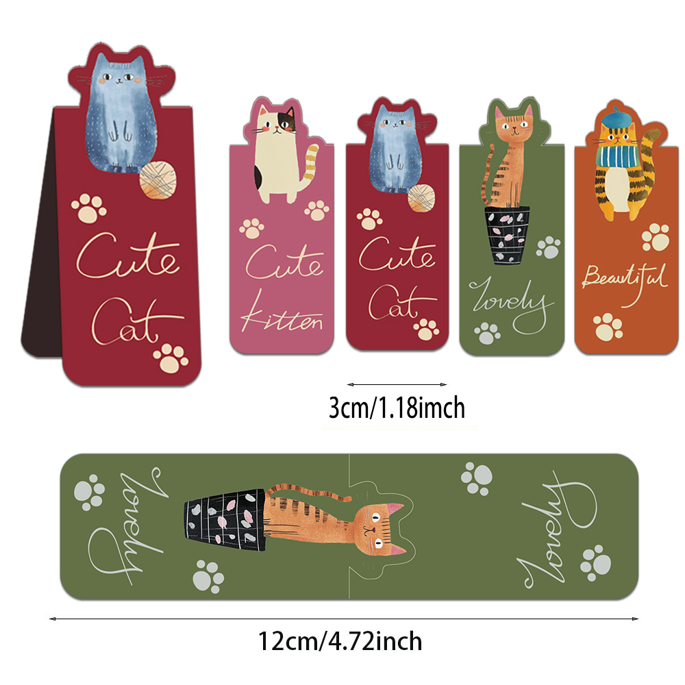 4PCS Creative Cartoon Cute Cat - Bookmark Magnetic Clip incelemesi ve fiyatı
