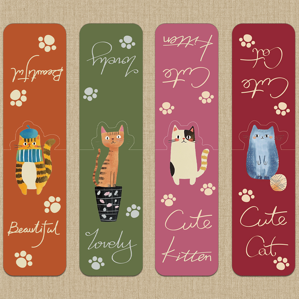 4PCS Creative Cartoon Cute Cat - Bookmark Magnetic Clip incelemesi ve fiyatı