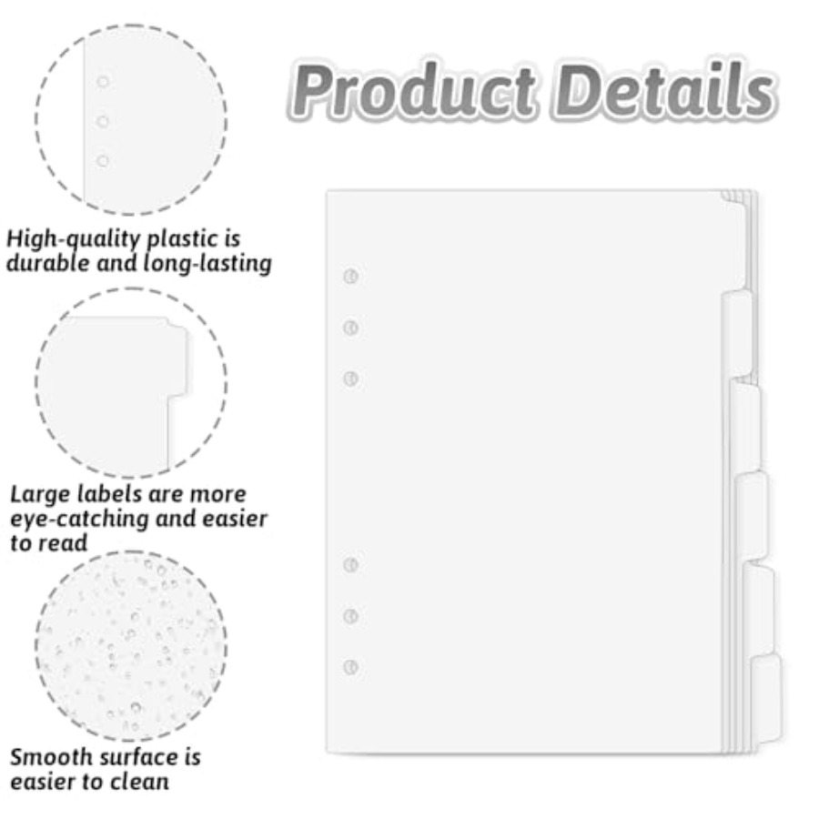 6 Pcs A5 Binder Dividers, 6 Ho - Index Tab Divider incelemesi ve fiyatı