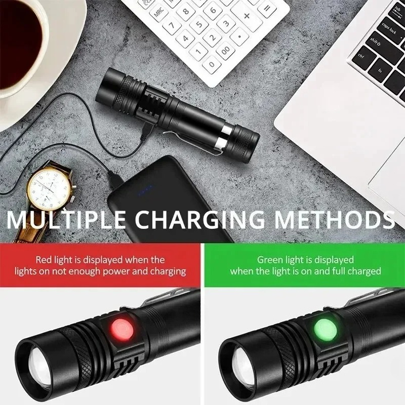 T6 LED Rechargeable Flashlight - Stationery Supply incelemesi ve fiyatı