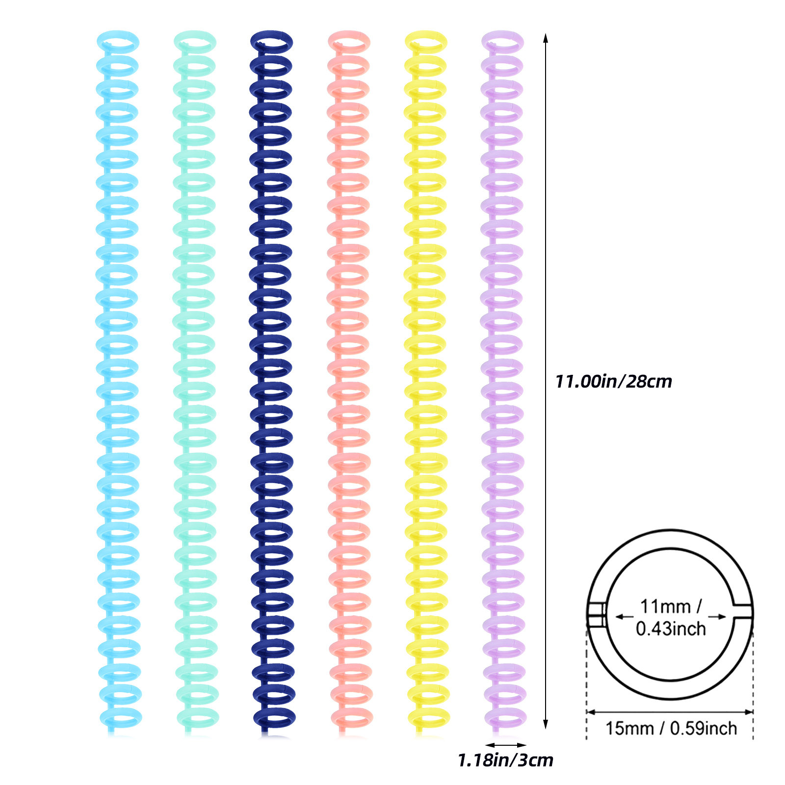 12Pcs Stylish Color Plastic Bi - Binding Comb Plastic incelemesi ve fiyatı